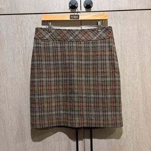 L.L.Bean Wool Plaid Mini Skirt Women’s 10 Petite Brown Tartan Preppy Academia
